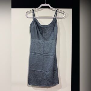 Hollister Dusty Blue Satin Mini Dress